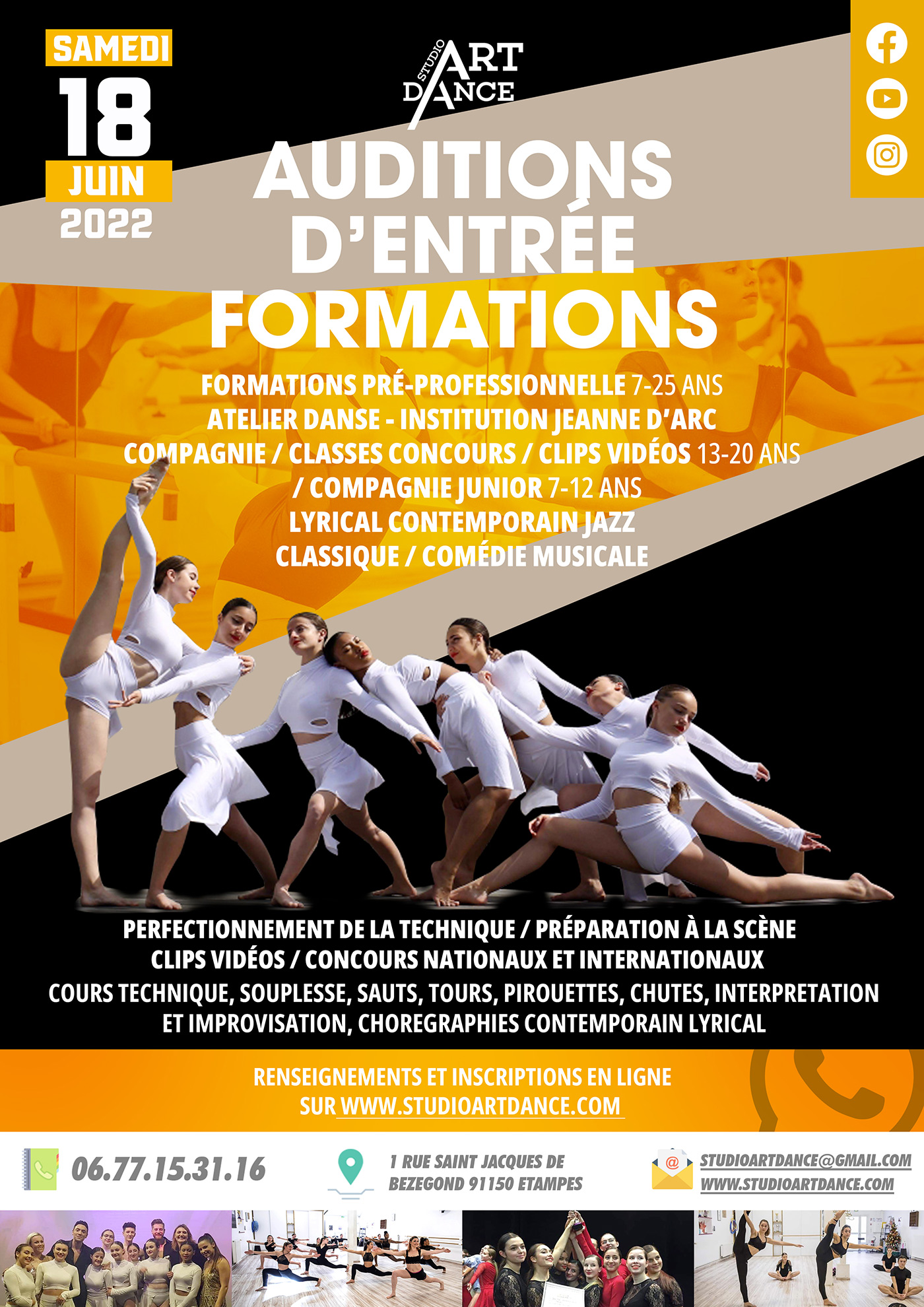 Audition d\'entrÃÂ©e Formation 2022 - Studio Arts Dance